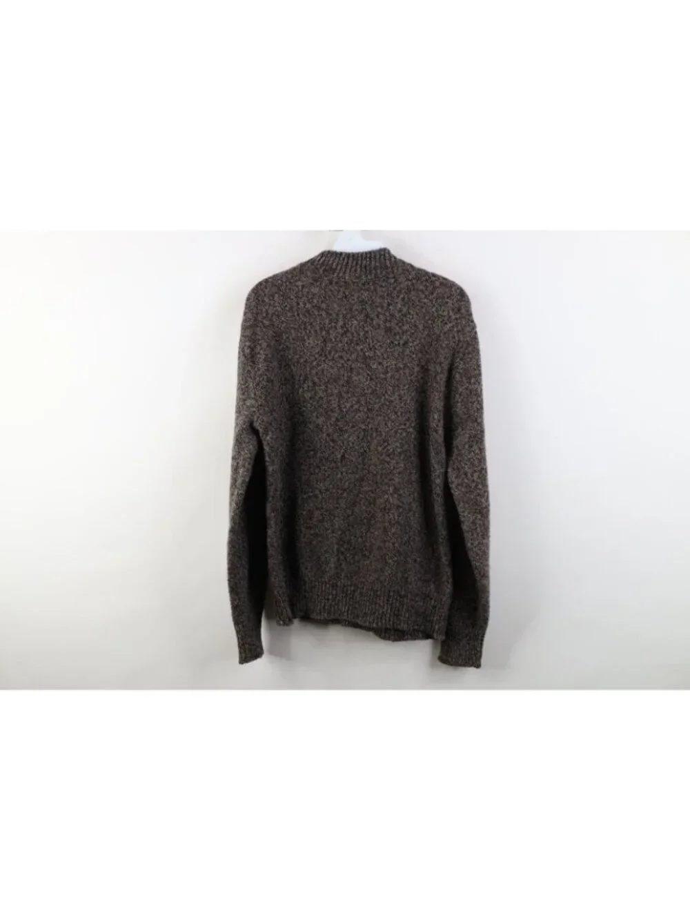 Vintage 90s Streetwear Mens Medium Blank Wool Blend Knit Henley Sweater USA